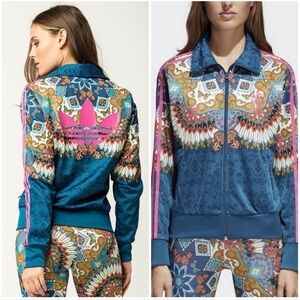 Adidas Women'S Originals Farm Rio Borbomix Track Jacket Blue Streetwear Size XS